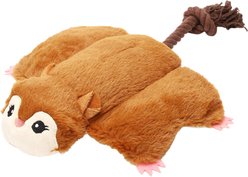 HugSmart Flying Squirrel Plush with Rope Tug Dog Toy, Medium/Large