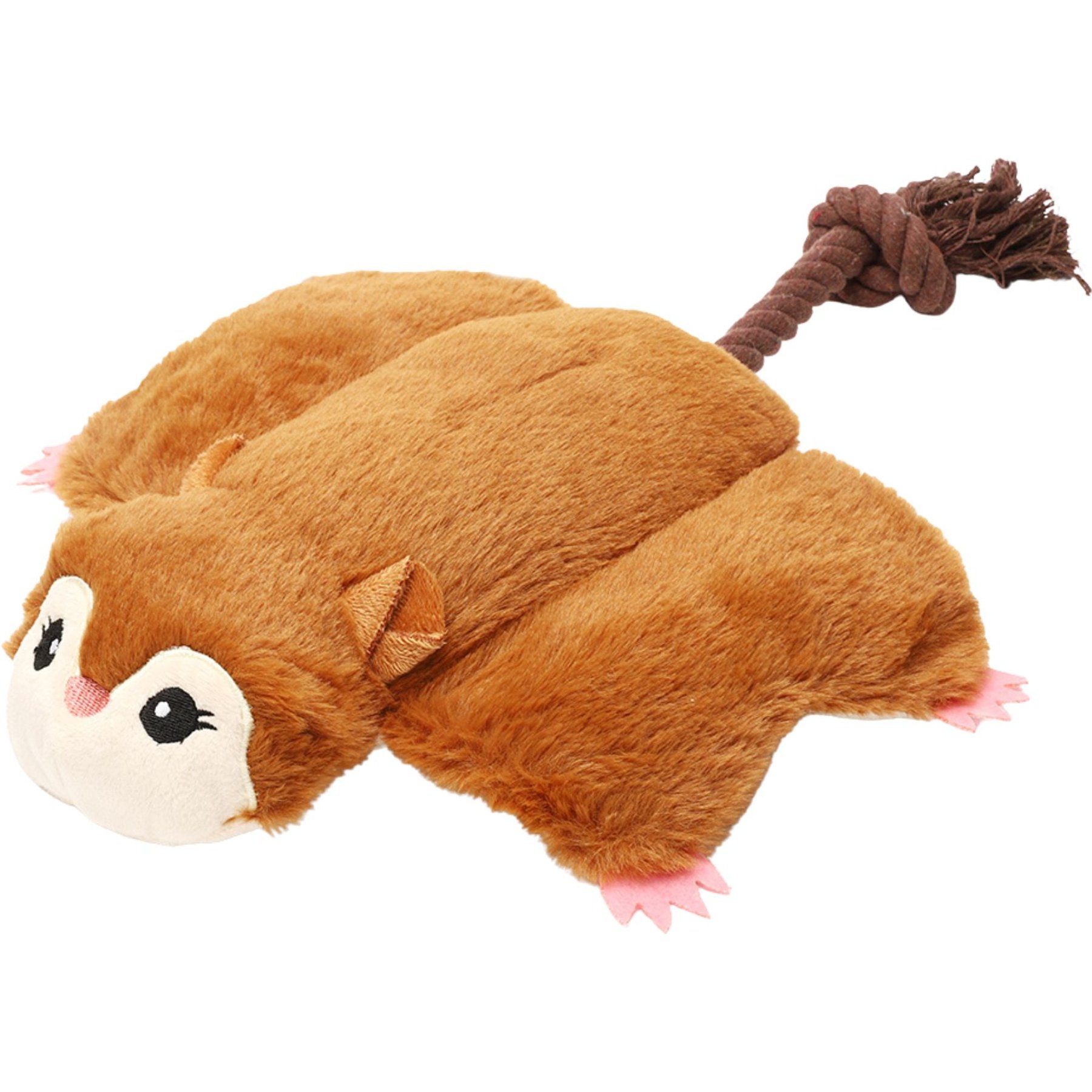HugSmart Flying Squirrel Plush with Rope Tug Dog Toy, Medium/Large