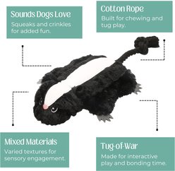 HugSmart Skunk Plush with Rope Tug Dog Toy, Medium/Large slide 2 of 5