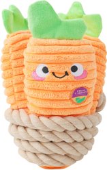 HugSmart Carrot Bunch Plush with Rope Tug Dog Toy, Medium/Large