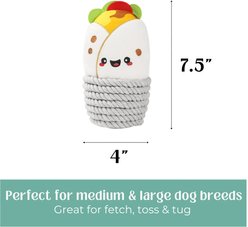 HugSmart Burrito Plush with Rope Tug Dog Toy, Medium/Large slide 2 of 5