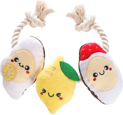 HugSmart Oyster & Lemon Plush with Rope Tug Dog Toy, Medium slide 1 of 5