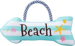 HugSmart Beach Sign Plush with Rope Tug Dog Toy, Medium/Large