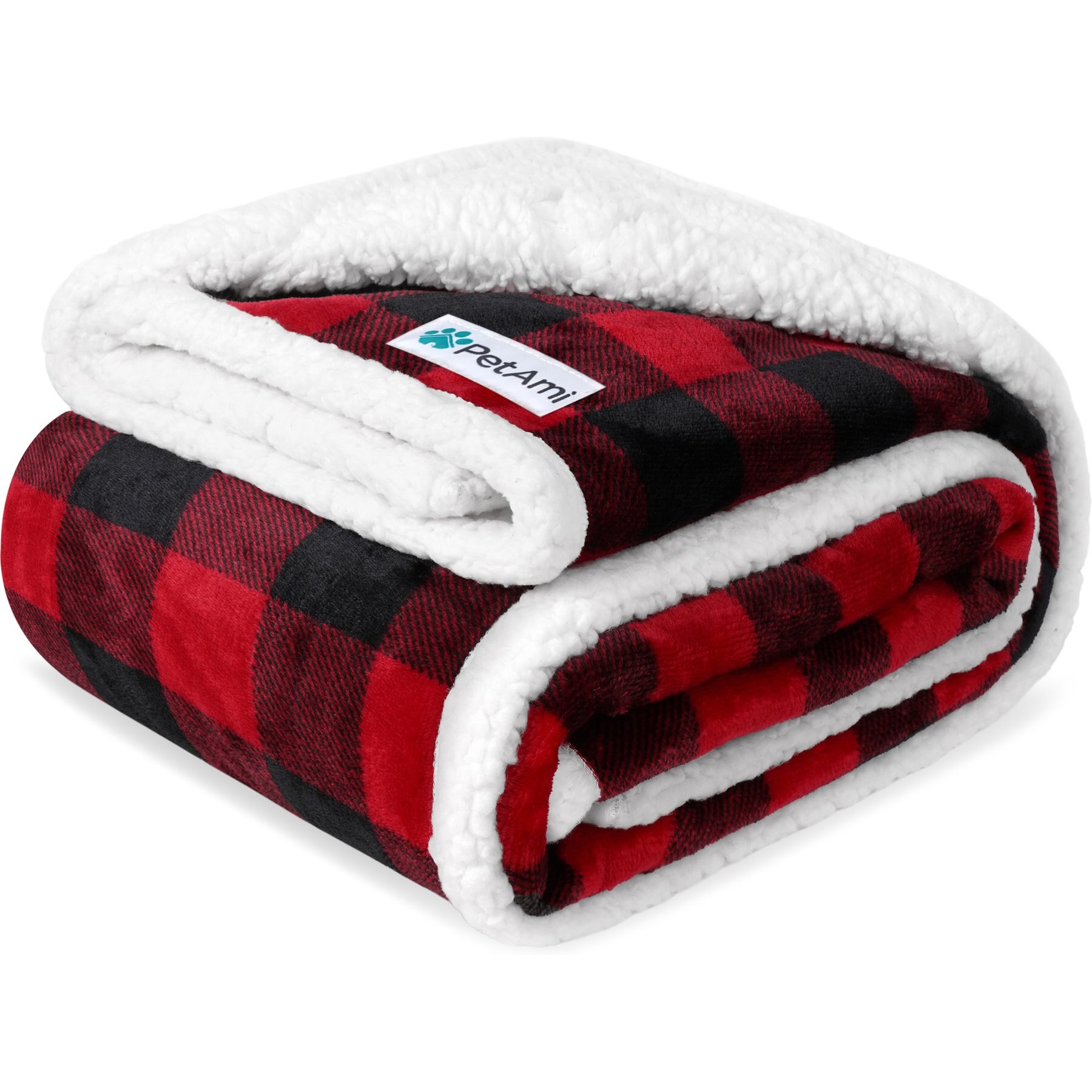 PetAmi Waterproof Dog Blanket, Checkered Red, 60 x 80-in