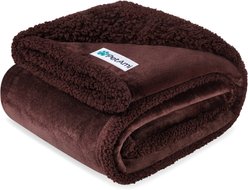 PetAmi Waterproof Dog Blanket, Brown & Brown Sherpa, 60 x 80-in