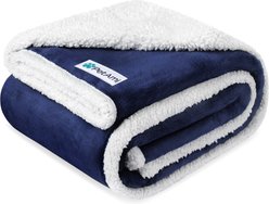PetAmi Waterproof Dog Blanket, White & Blue, Medium
