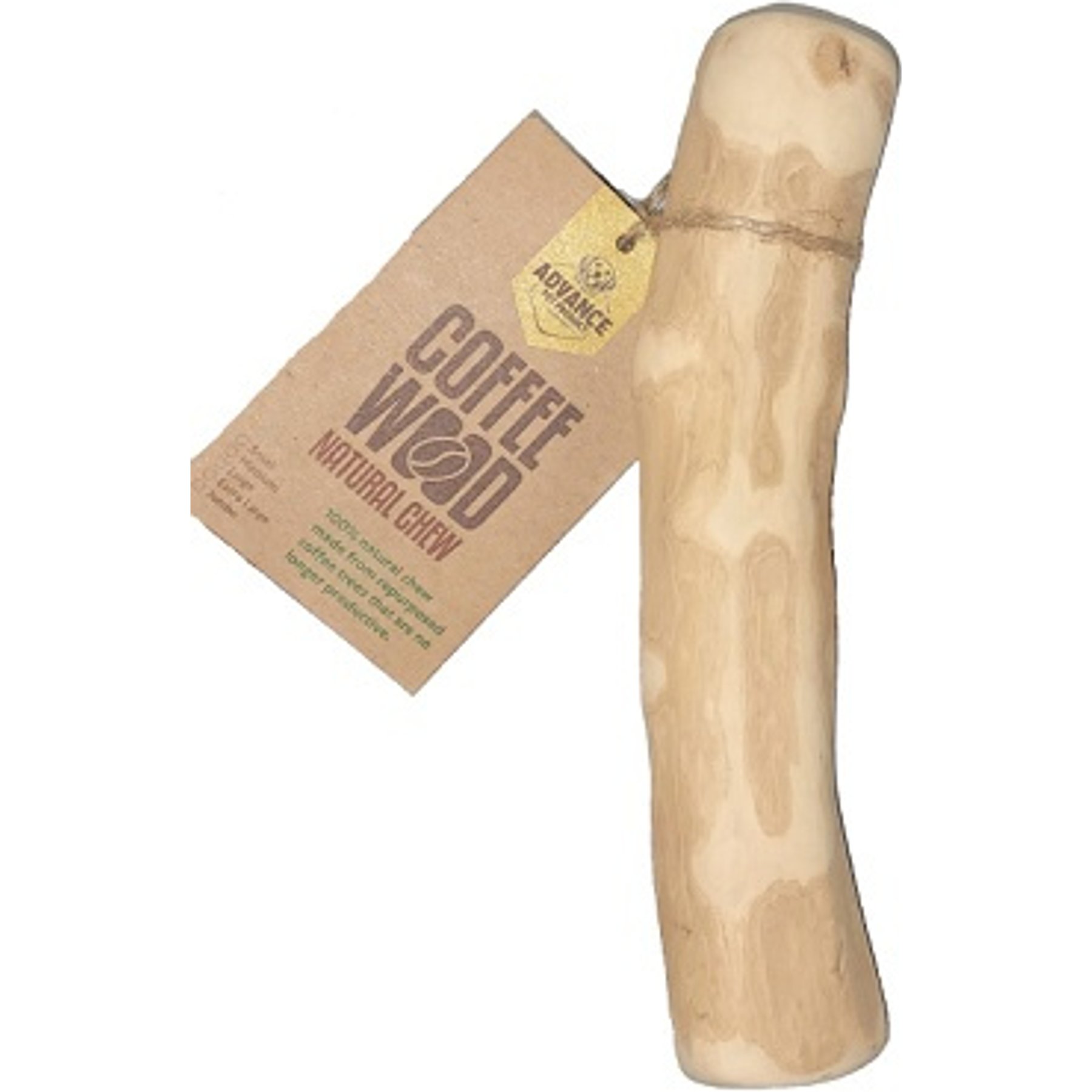 Advance Pet Product Natural Coffee Wood Tough Chew Dog Toy, Large