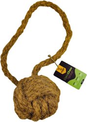 Advance Pet Product Cocochew Coconut Fiber Rope Handle Dental Tug & Toss Ball Dog Toy, Jumbo