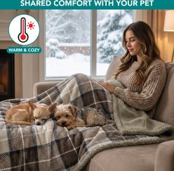 PetAmi Waterproof Dog Blanket, Plaid Taupe, Large slide 2 of 9