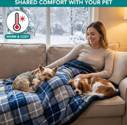 PetAmi Waterproof Dog Blanket, Plaid Navy, Large slide 2 of 9