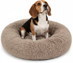 PetAmi Donut Cat & Dog Bed, Taupe, Medium