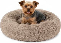 PetAmi Donut Cat & Dog Bed, Taupe, Small