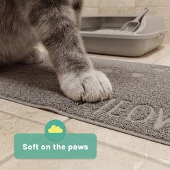 Kitty City Textured Non-Slip Cat Litter Box Trapper Mat, Gray Paw Print, Large: 35 x 23-in slide 2 of 9