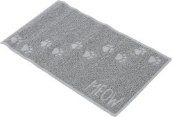 Kitty City Textured Non-Slip Cat Litter Box Trapper Mat, Gray Paw Print, Large: 35 x 23-in
