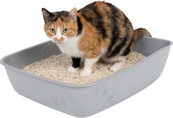 Kitty City Plastic Open Top High Sided Pan Cat Litter Box, 40-lb bag, Gray Paw Print slide 2 of 8