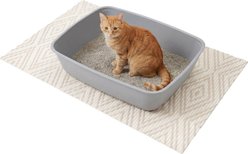 Kitty City Water Resistant Foam Cat Litter Box Mat, Tan Diamond Print, Large: 35 x 23-in slide 2 of 7