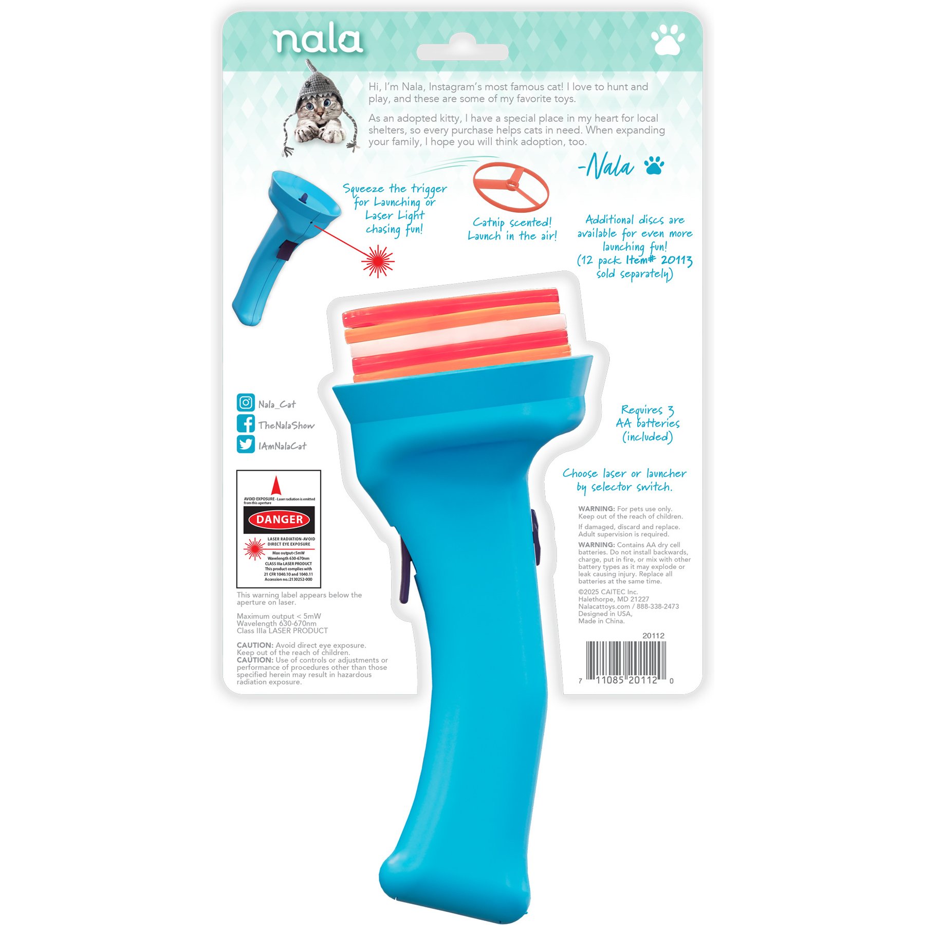 Nala Disc Launcher & Laser Electronic Chaser Cat Toy
