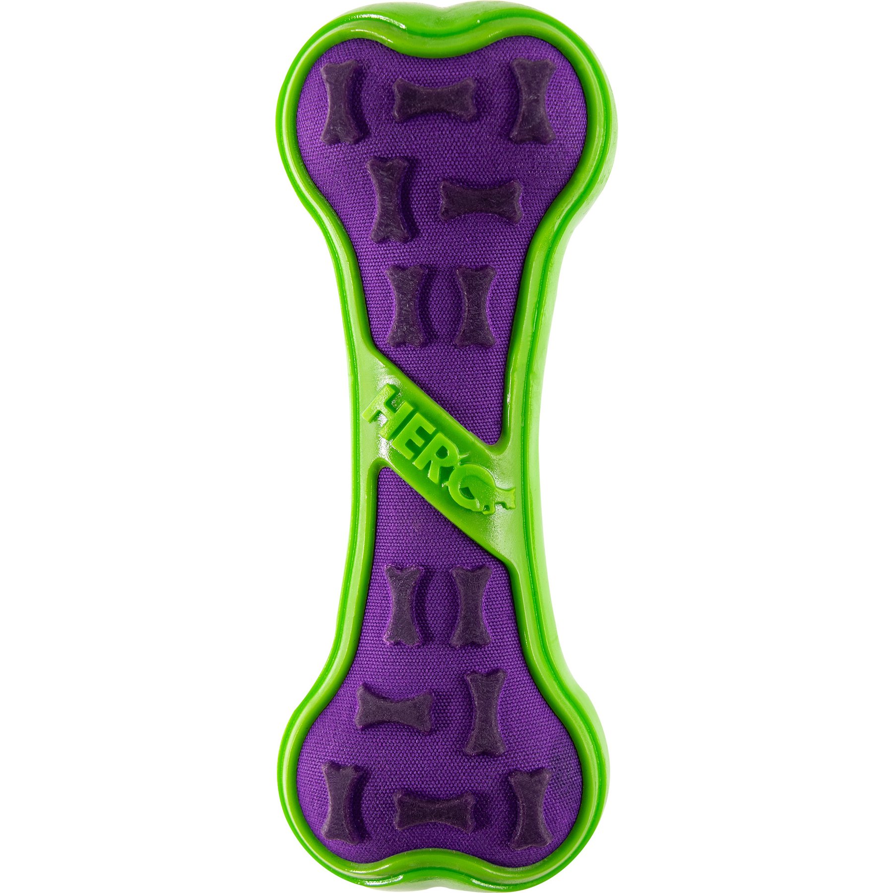Hero Outer Armor Bone Outdoor Chasers Dog Toy, Purple/Green, Large