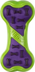 Hero Outer Armor Bone Outdoor Chasers Dog Toy, Purple/Green, Small