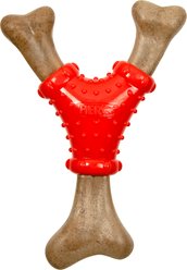 Caitec Bonetics Noisy Joint Wishbone Tough Dog Chew Toy, Large