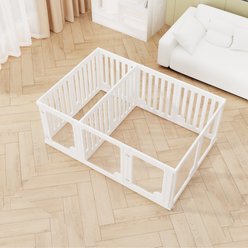 Niubya 12 Panel Playpen with Door Portable Fence Locking Foldable Plastic Dog Exercise Pen, White slide 2 of 8