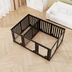 Niubya 12 Panel Playpen with Door Portable Fence Locking Foldable Plastic Dog Exercise Pen, Black slide 2 of 8
