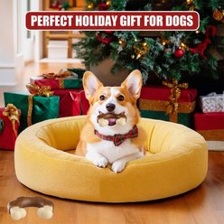 Kseroo Horseshoe Bone Edible Leather & Durable Nylon U-Shaped Dog Chew Toy, Brown/White, Large slide 2 of 6