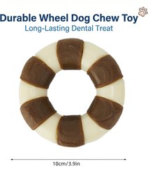 Kseroo Ring Edible Leather & Durable Nylon Dual-Material Dog Chew Toy, Brown/White, Large slide 2 of 8
