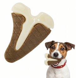 Kseroo Steak Edible Leather & Durable Nylon Dual-Material Dog Chew Toy, Brown/White, Large slide 1 of 6