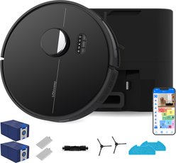 bObsweep Dustin Self-Empty Robotic Vacuum Cleaner & Mop with 100-Day Dock & Odor Control Bags, Night
