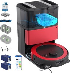 bObsweep Maxim All-in-One Robotic Vacuum & Mop with Odor Filtering Auto-Wash, Auto-Empty Dock & Ferocious Suction, Imperial Red