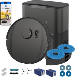 bObsweep UltraVision Pet Combo Robot Vacuum with Auto-Lift Dual Spin Mops, 180-Day Auto-Empty Dock, Activated Charcoal Odor Filtration Bags & Object Detection, Gunmetal