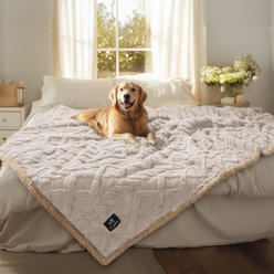 Luciphia Waterproof Soft Bed Couch Dog Blanket, Beige, X-Large