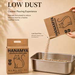 HANAMYA Natural Odor Control Clumping & Low Dust Tofu & Cassava with Recycled Coffee Grounds Cat Litter, 5.5-lb, 1 count slide 2 of 8