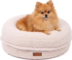 SportPet Designs Round Sherpa Donut Cuddler Orthopedic Bolster Dog & Cat Bed, Pink