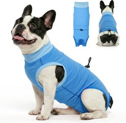 Supet Spay Neuter Dog Cone Alternative Surgical Suit, Blue, Medium