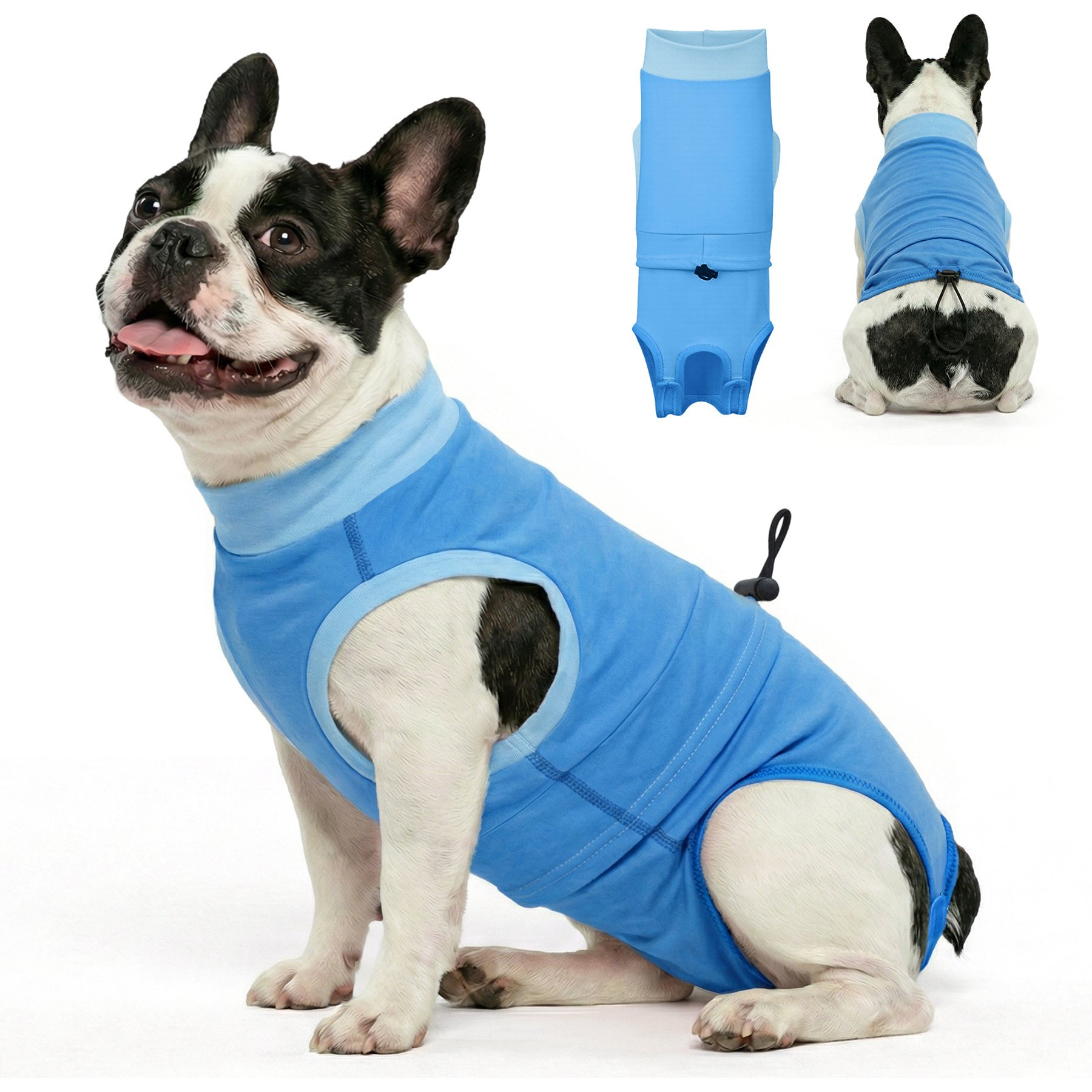 Supet Spay Neuter Dog Cone Alternative Surgical Suit, Blue, XX-Large