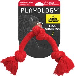 Playology Dri-Tech Beef Scented Rope Dog Toy, Jumbo