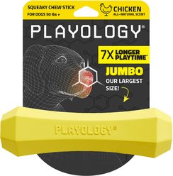 Playology Chicken Scented Squeaky Chew Stick Dog Toy, Jumbo