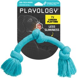 Playology Dri-Tech Peanut Butter Scented Rope Dog Toy, Jumbo