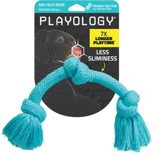 Playology Dri-Tech Peanut Butter Scented Rope Dog Toy, Jumbo