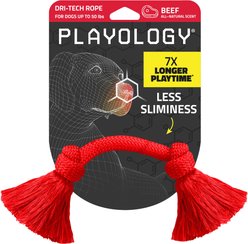 Playology Dri-Tech Beef Scented Rope Dog Toy, Medium