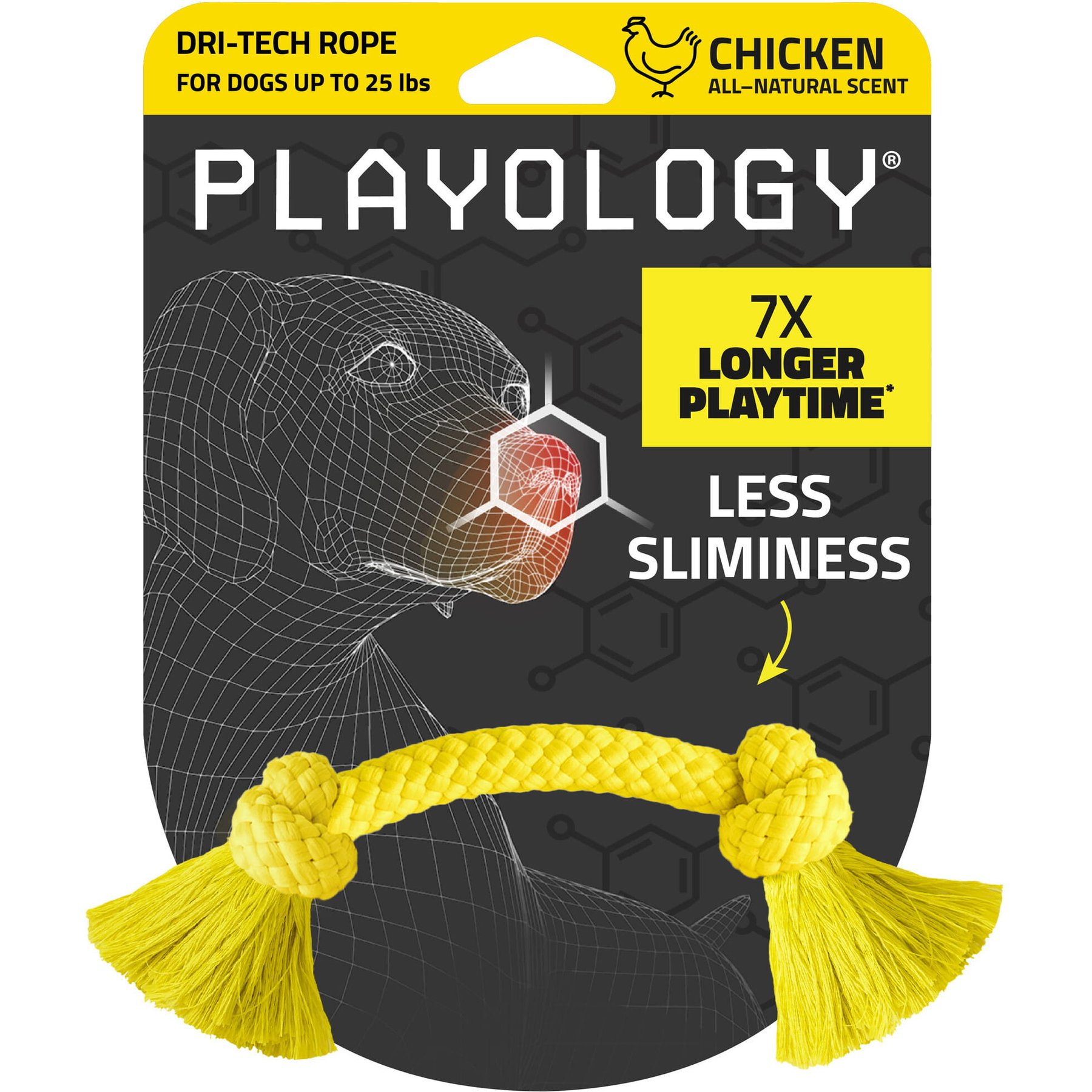 Playology Dri-Tech Chicken Scented Rope Dog Toy, Small
