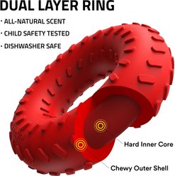 Playology Beef Scented Dual Layer Ring Dog Toy, Small slide 2 of 6