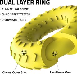 Playology Chicken Scented Dual Layer Ring Dog Toy, Jumbo slide 2 of 6