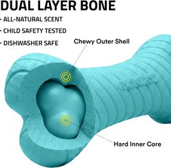 Playology Peanut Butter Scented Dual Layer Bone Dog Toy, Jumbo slide 2 of 6