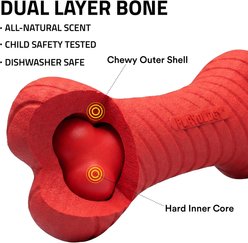 Playology Beef Scented Dual Layer Bone Dog Toy, Medium slide 2 of 6
