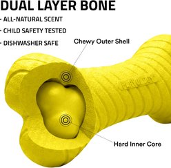 Playology Chicken Scented Dual Layer Bone Dog Toy, Medium slide 2 of 6