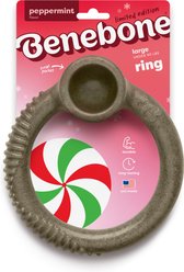 Benebone Christmas Ring Peppermint Tough Dog Chew Toy, Large