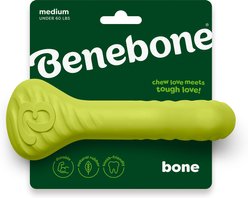 Benebone Rubber Bone Dog Chew Toy, Green, Medium